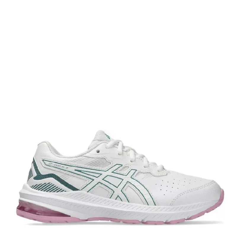 asics gt-1000sl 2 white kids leather sneaker