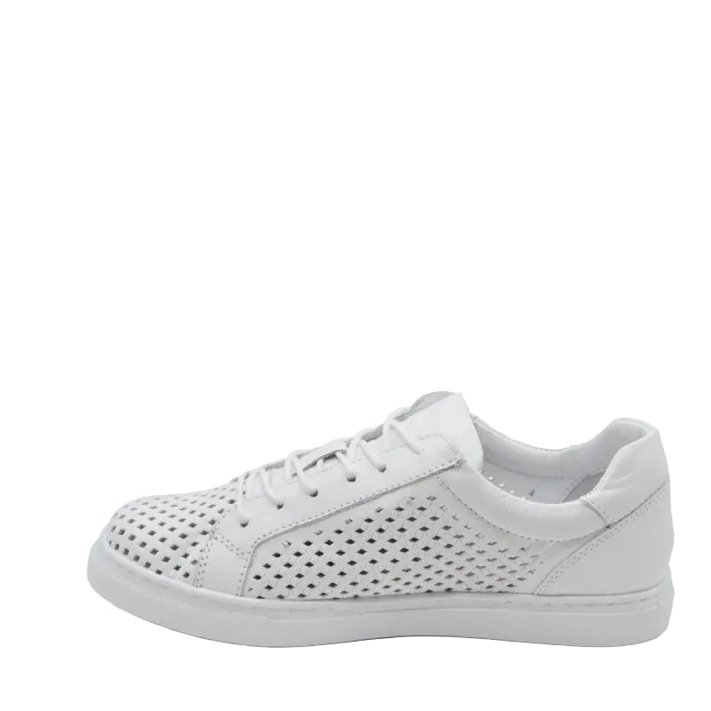 Cabello upshot white lace up leather shoe