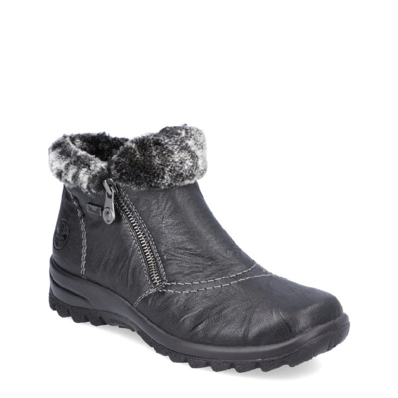 Rieker L7172 black womens zip boot
