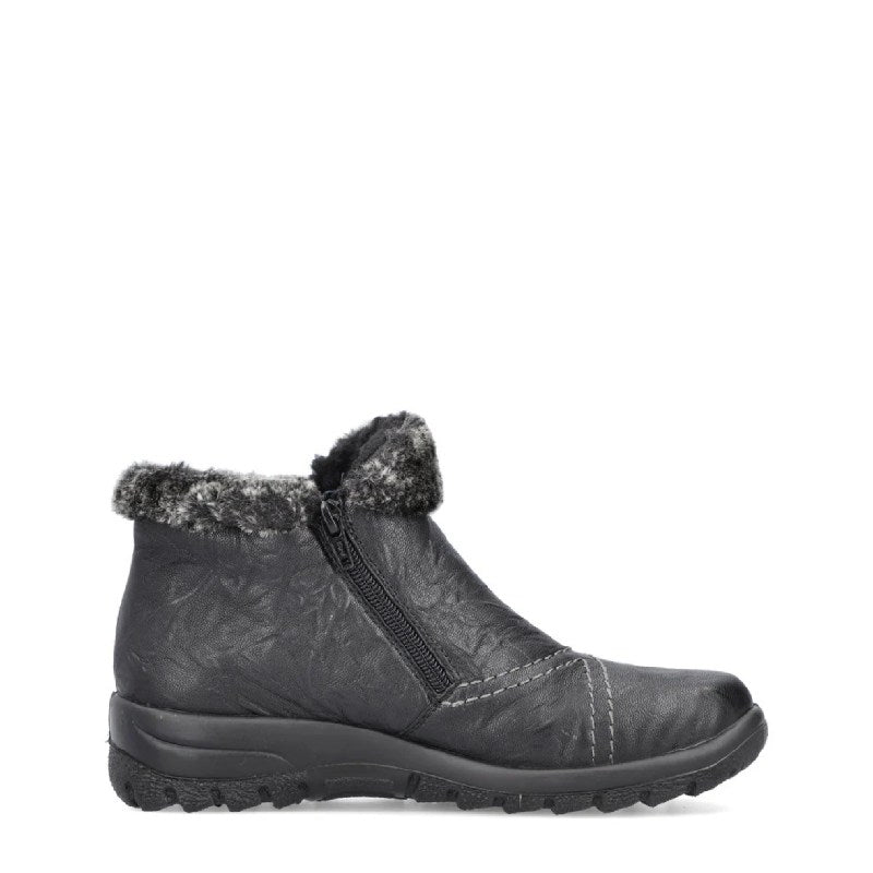 Rieker L7172 black womens zip boot