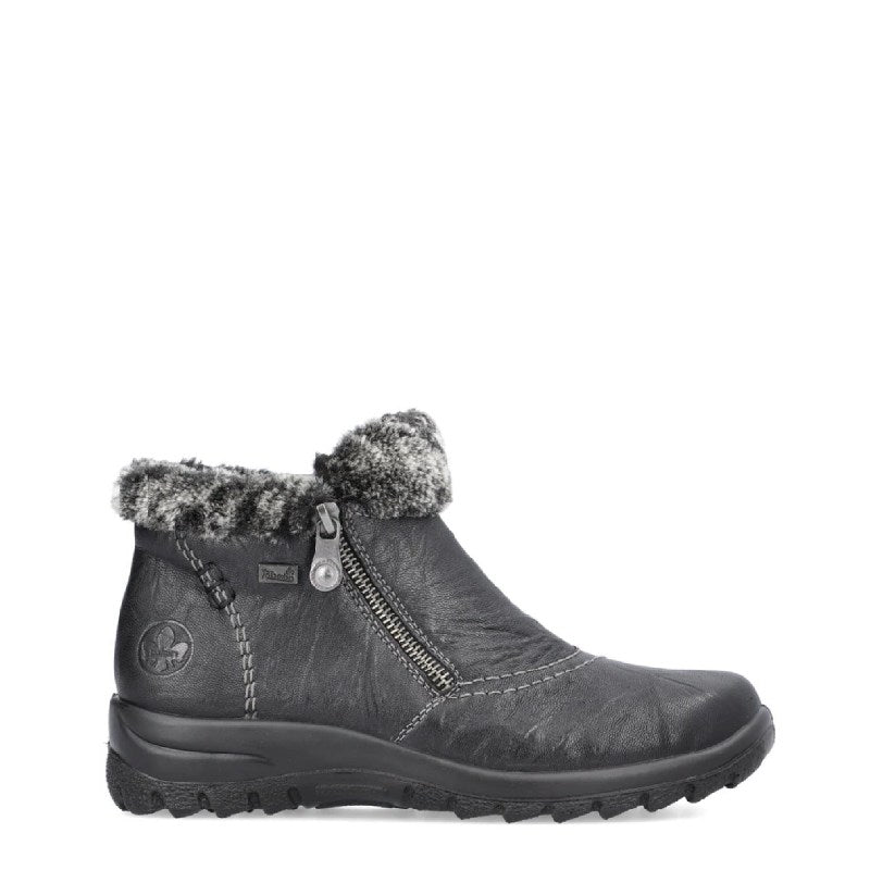 Rieker L7172 black womens zip boot