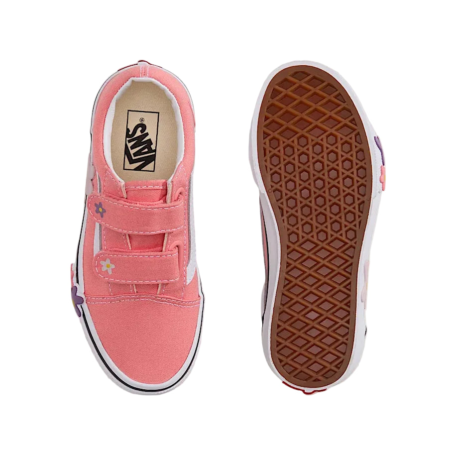 Vans old skool pink flower velcro