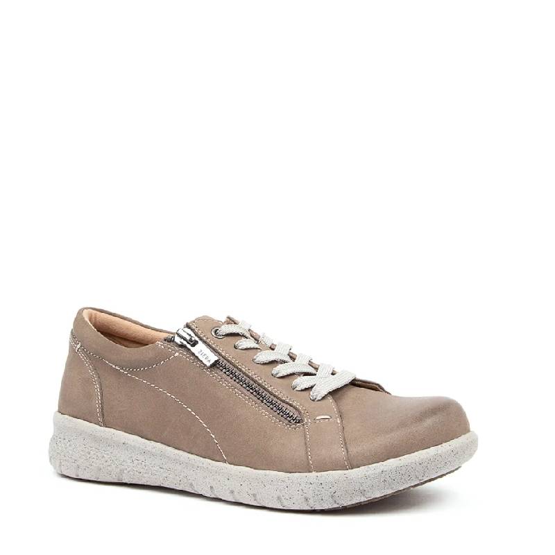 Ziera solar taupe lace up with side zip