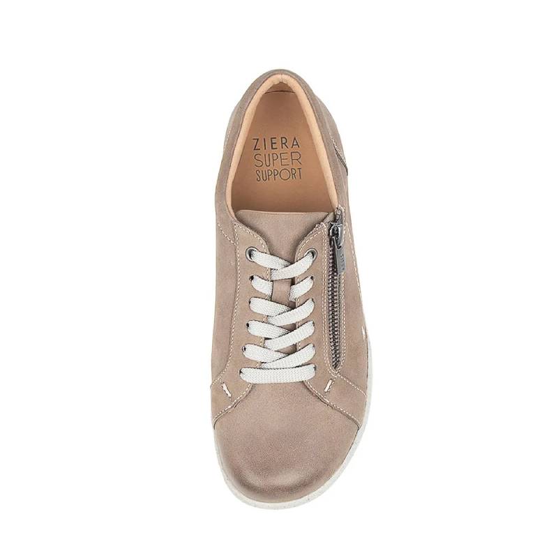 Ziera solar taupe lace up with side zip