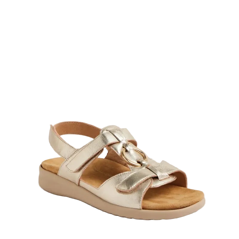 ziera brisa pale gold womens adjustable sandal