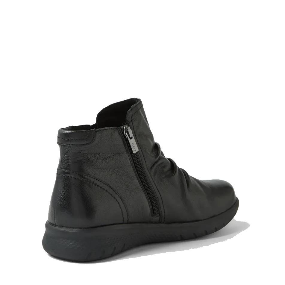 Ziera Solei black zip boot extra wide