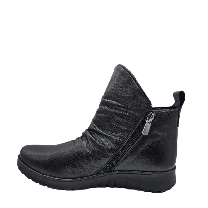 cabello express black womens leather zip boot