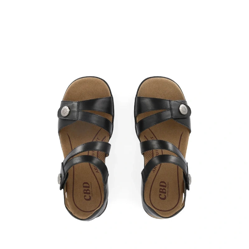 CBD trophy black womens adjustable sandal