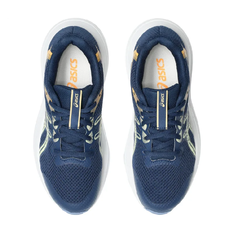 Asics contend 10 gs blue kids lace up running shoe