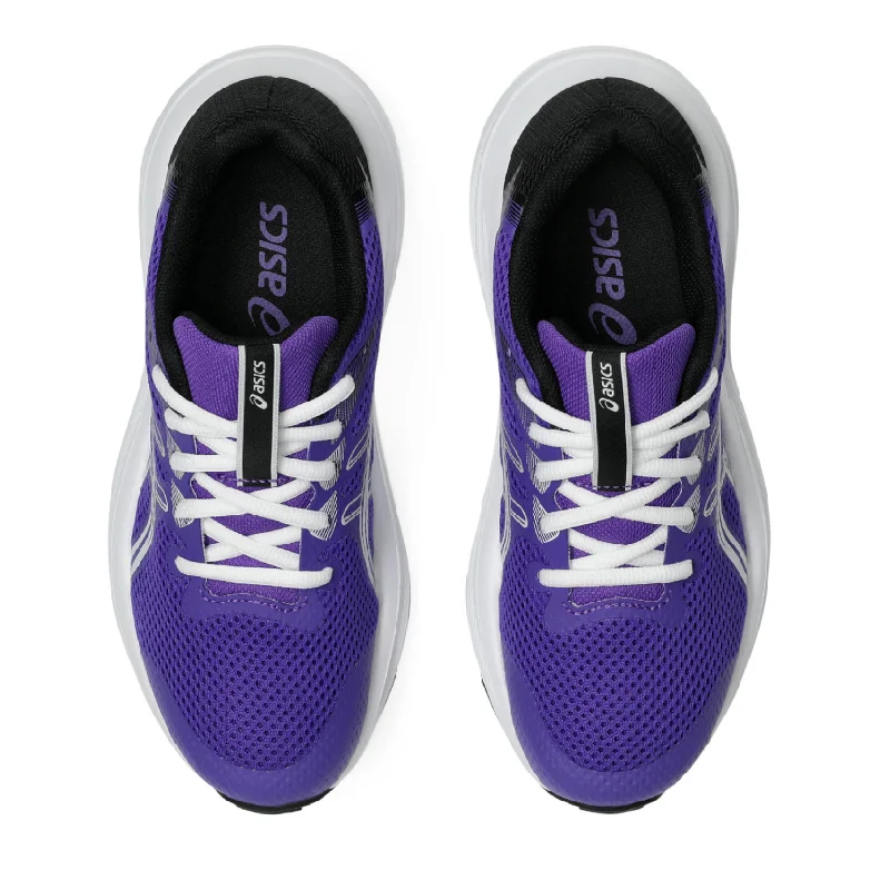 asics contend 10 gs purple kids lace up running shoe