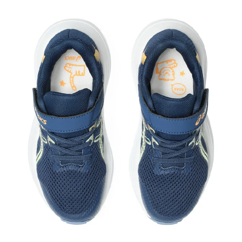asics contend 10 ps blue velco kids runner