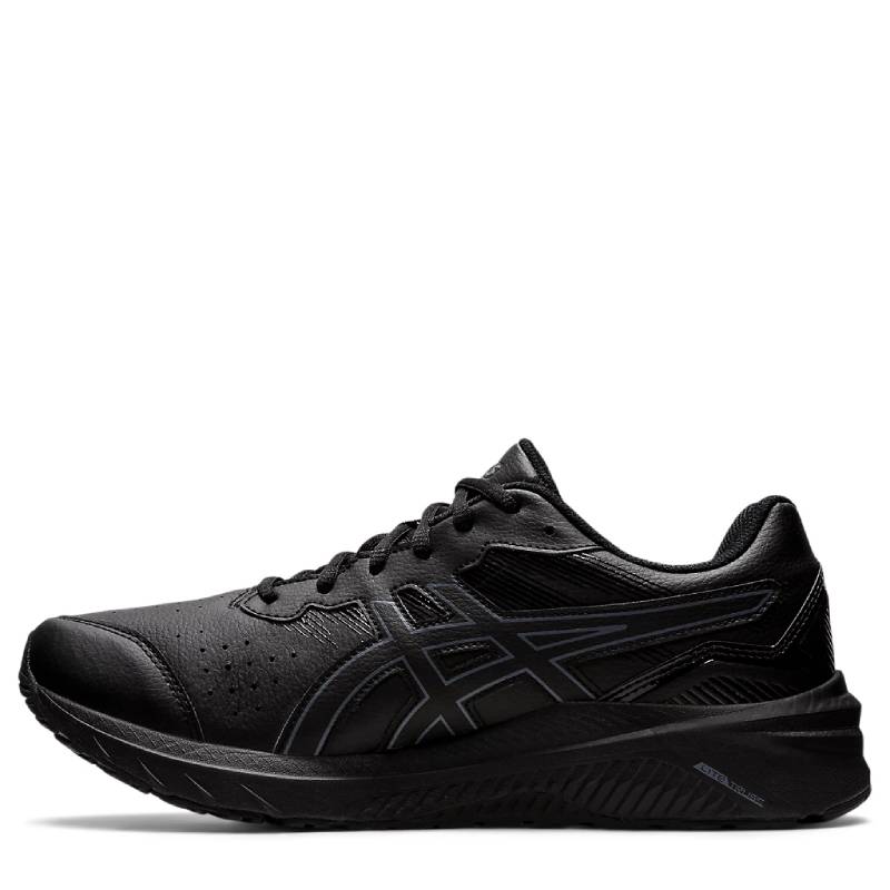 asics gt-1000le 2 womens black leather lace up sneaker