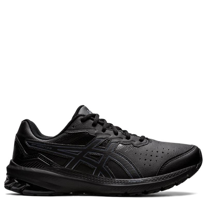 asics gt-1000le 2 womens black leather lace up sneaker