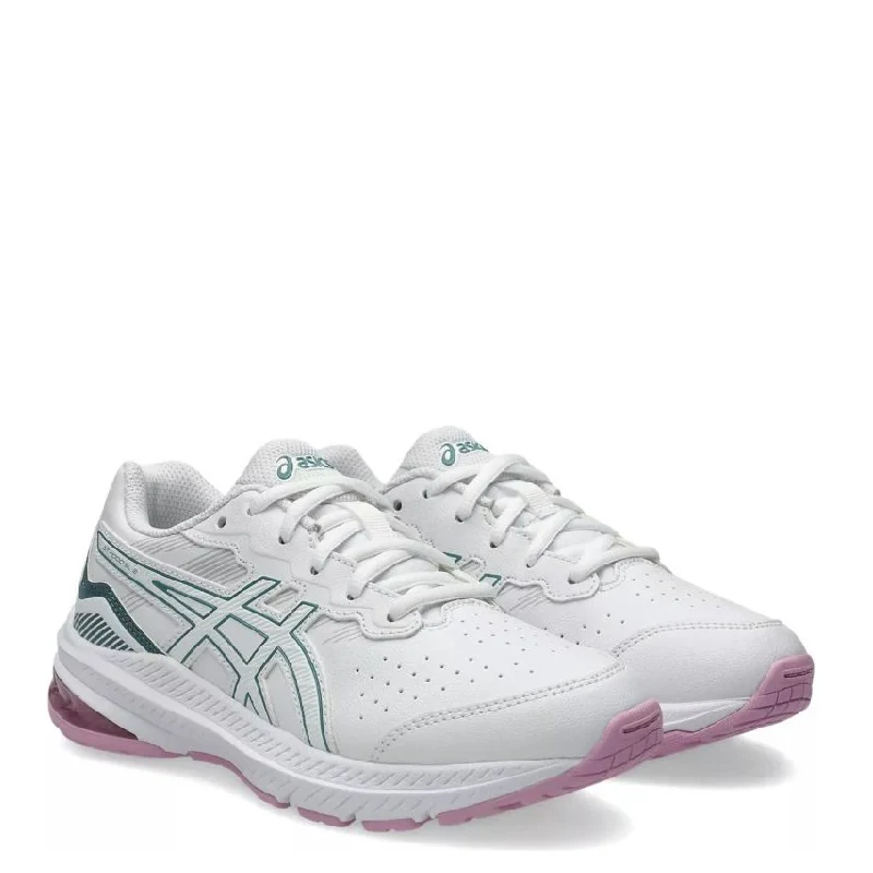asics gt-1000sl 2 white kids leather sneaker
