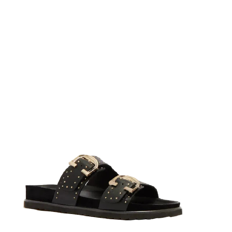 frankie 4 deon black womens adjustable slide with arch support