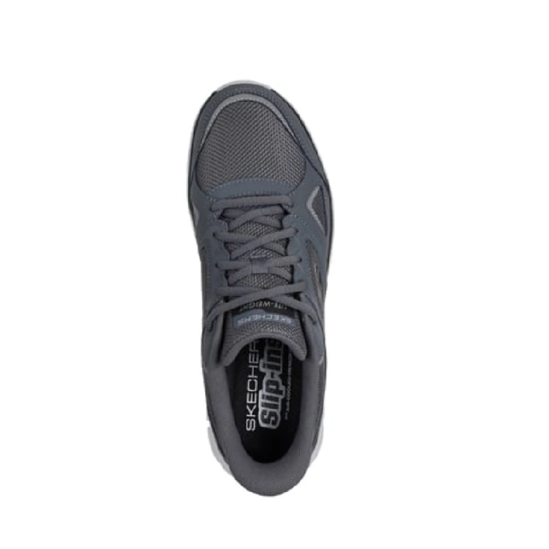 skechers track ezral grey mens lace up sneaker