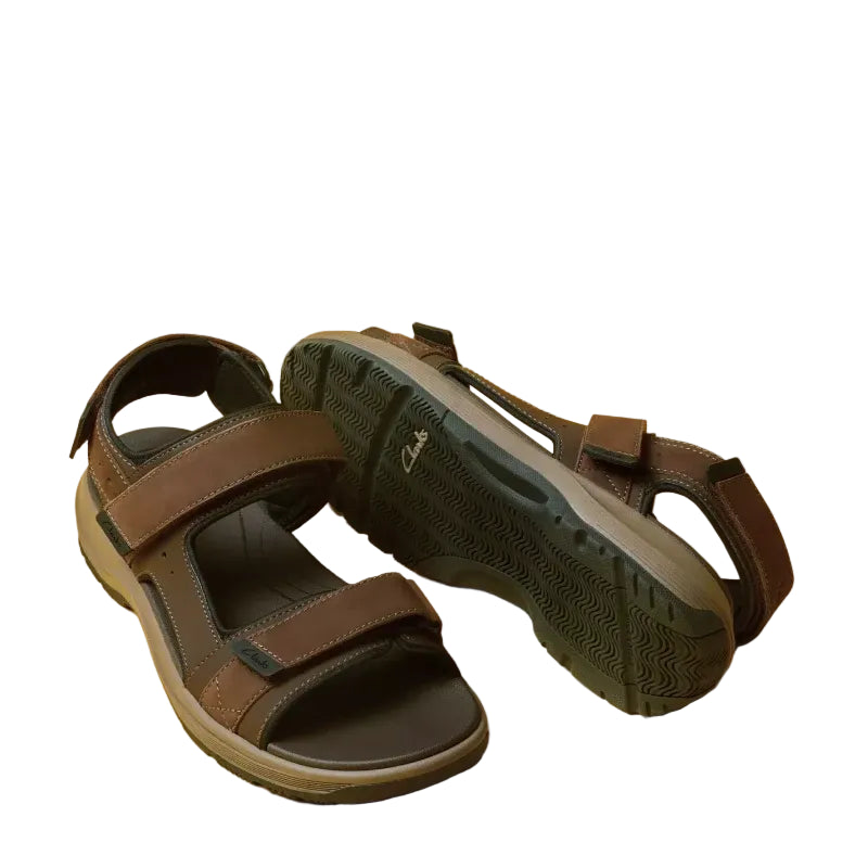 clarks guideview brown mens sandal