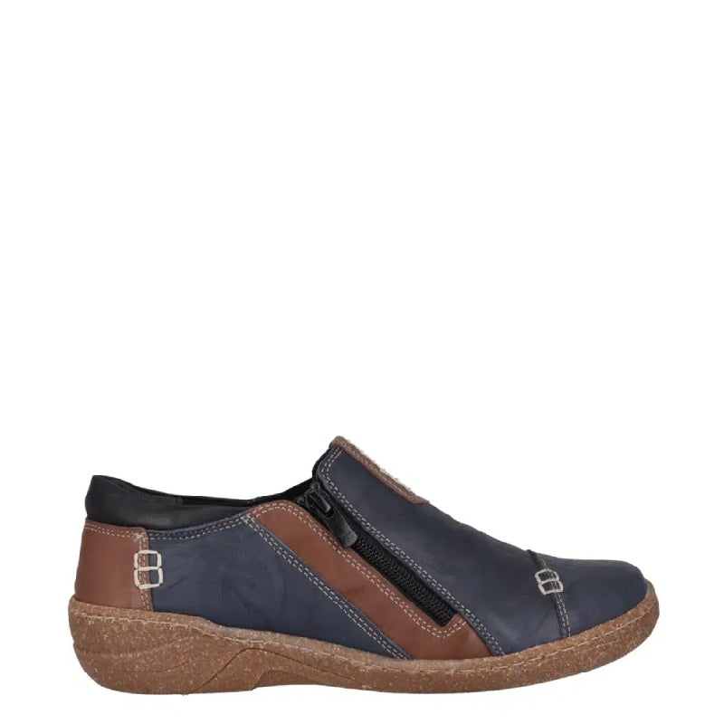 Cabello 7311 navy slip on and zip womens shoe