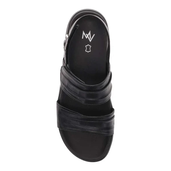 mia vita bloom black womens comfort sandal