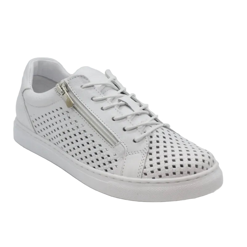 Cabello upshot white lace up leather shoe