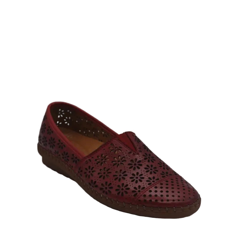 cabello kylie red womens leather slip on