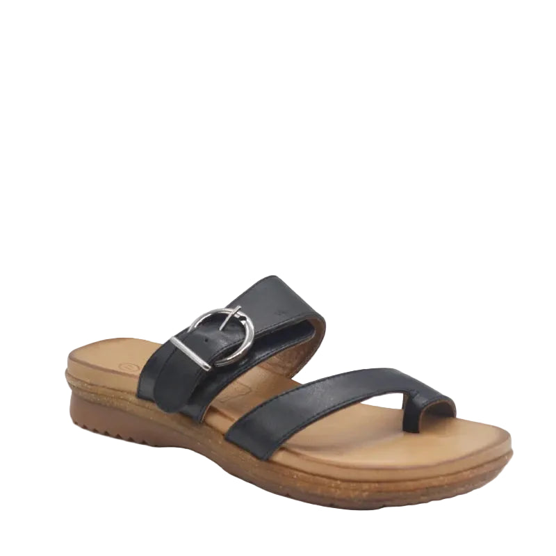 Cabello archy black womens leather slide
