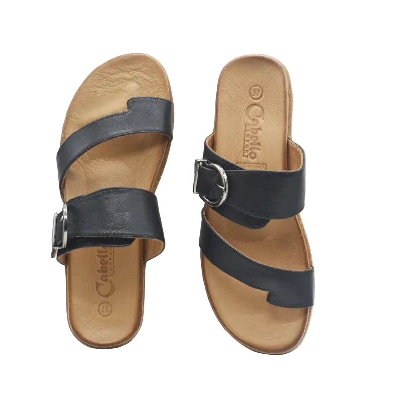 Cabello archy black womens leather slide