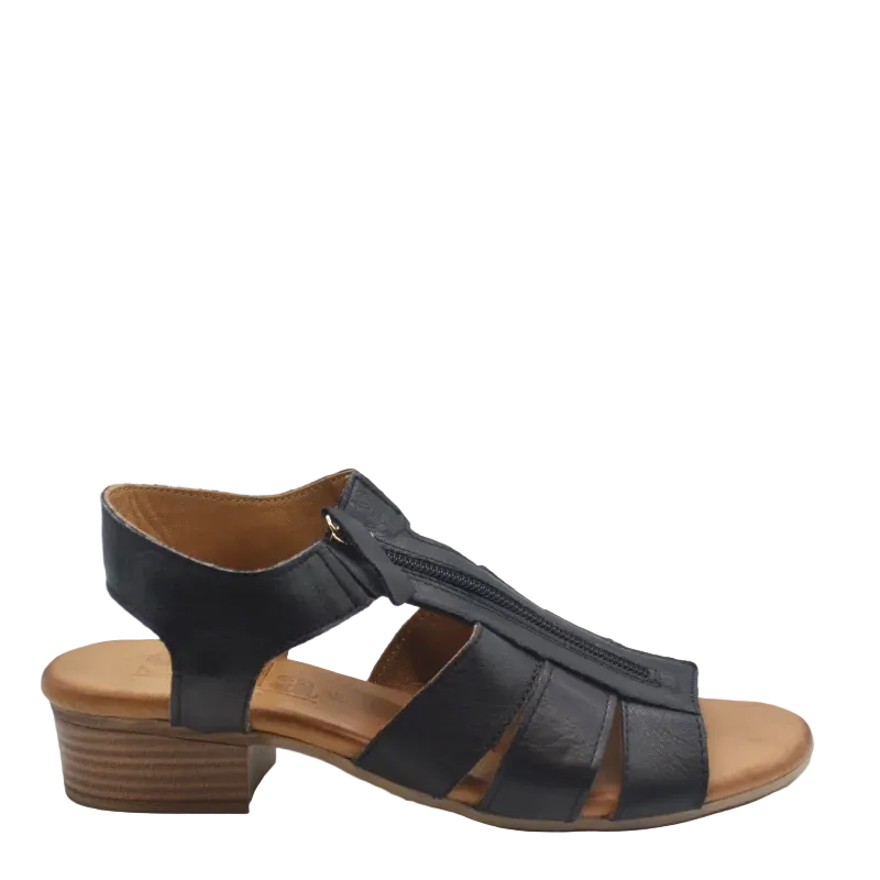 Sala josy black womens sandal on a small heel