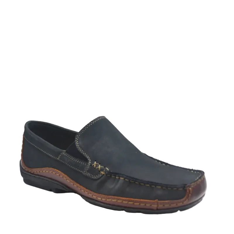 saramanda portland navy mens leather slipon
