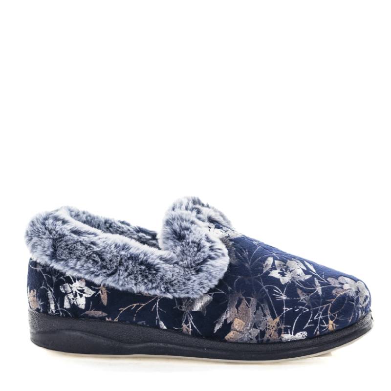 Panda emille navy print womens slipper