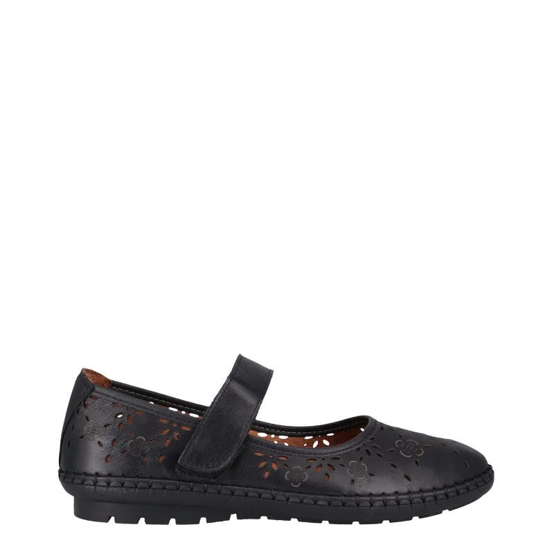 Cabello Keisha black leather mary jane