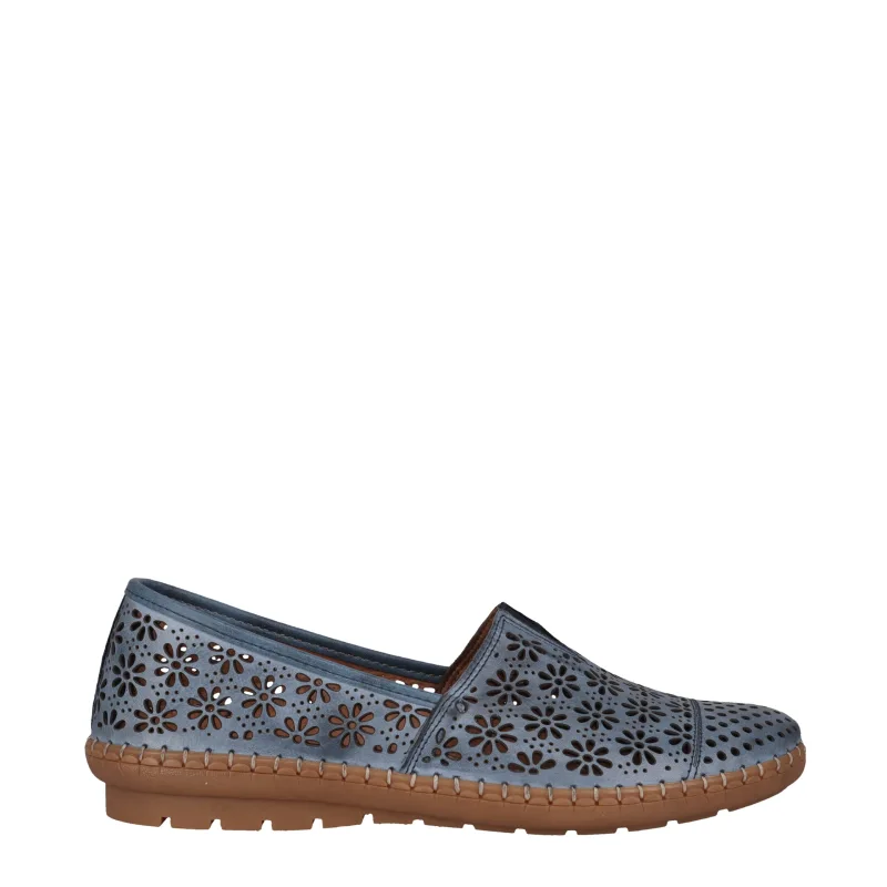 Cabello Kylie denim leather slip on shoe