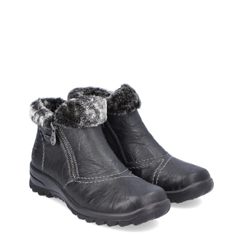 Rieker L7172 black womens zip boot