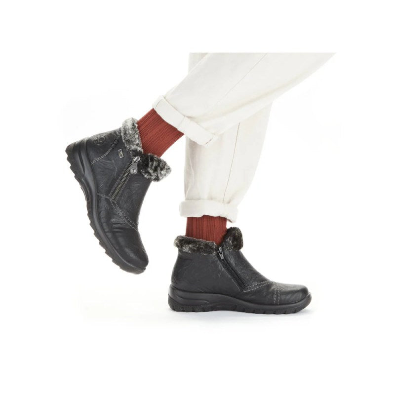 Rieker L7172 black womens zip boot