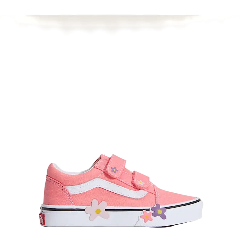 Vans old skool pink flower velcro