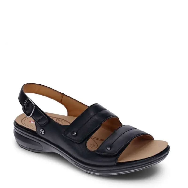 revere manilla black womens adjustable sandal