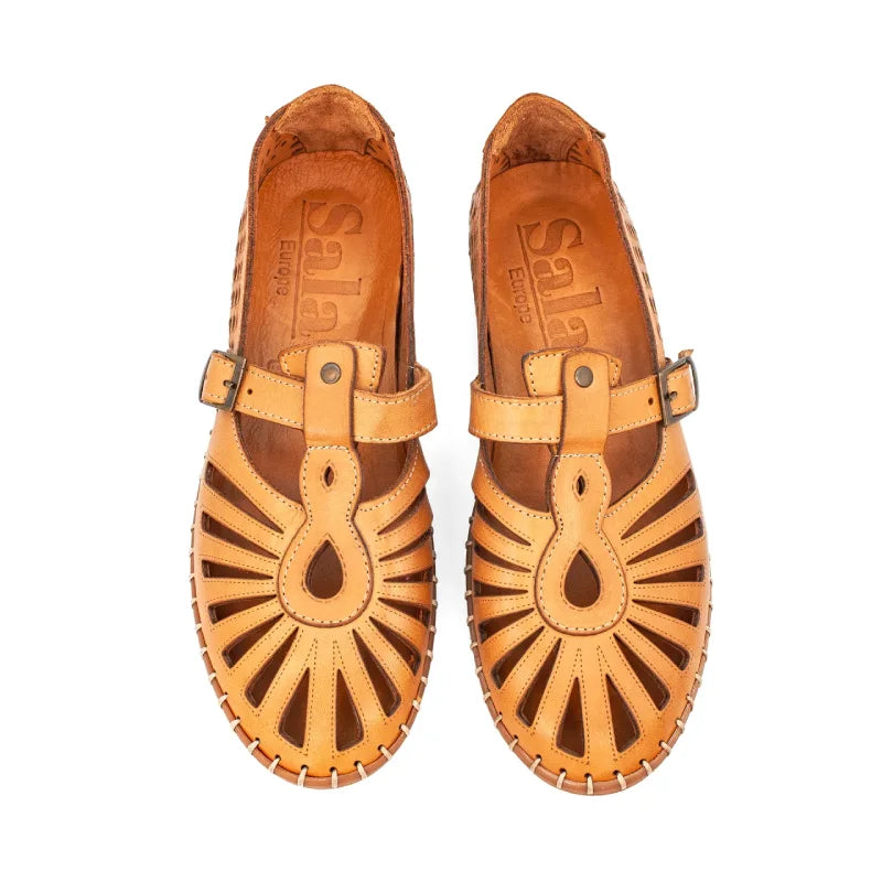 sala remy coconut womens leather closed toe sandal