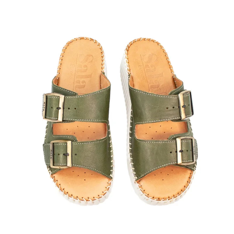 Sala solena dark olive womens adjustable comfort scuff