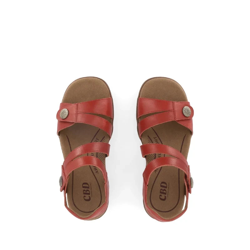 CBD Trophy red ladies adjustable sandal