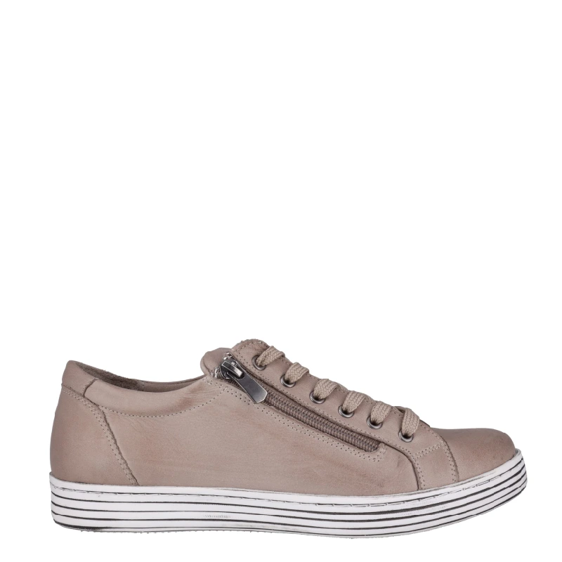 cabello unity dark stone lace up sneaker with side zip