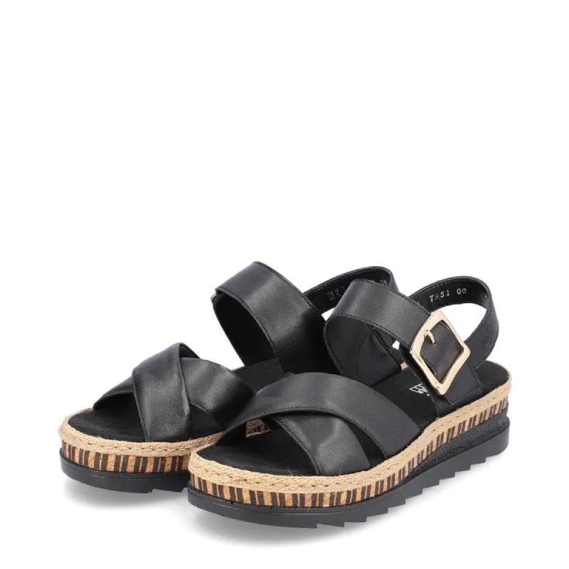 Rieker V7951 black womens comfort sandal