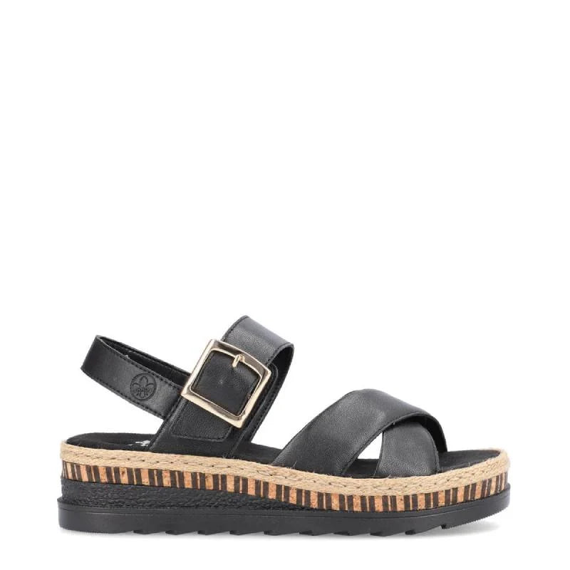 Rieker V7951 black womens comfort sandal