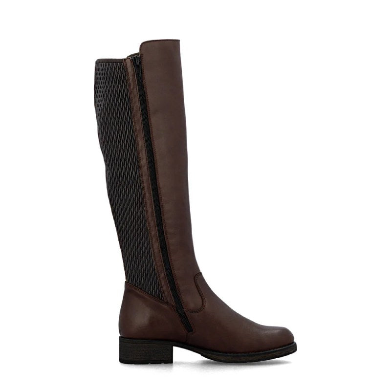 Rieker Z9591 Brown ladies long leather boot