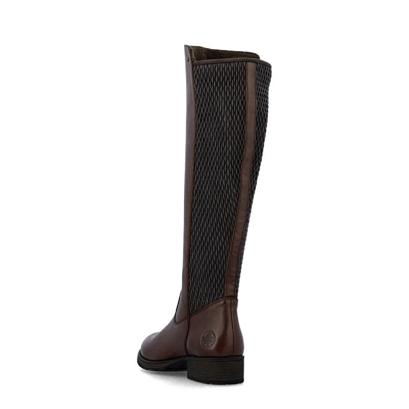Rieker Z9591 Brown ladies long leather boot