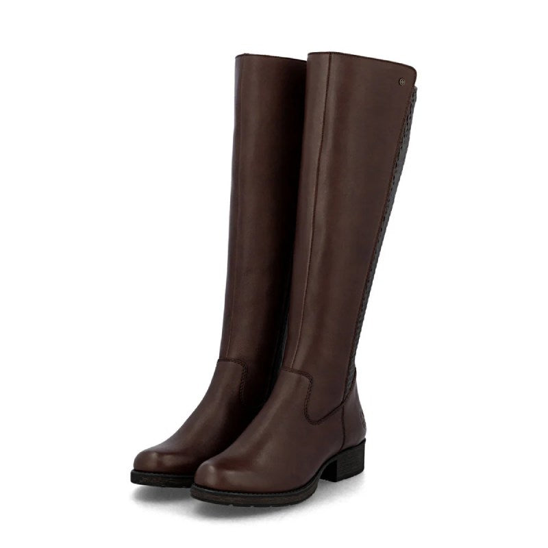 Rieker Z9591 Brown ladies long leather boot
