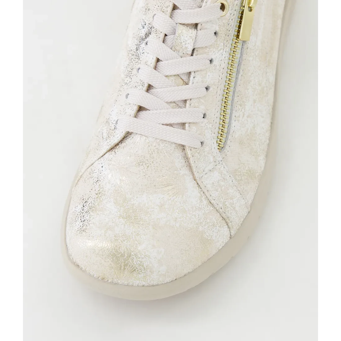 Ziera solar ivory fireworks laceup with side zip