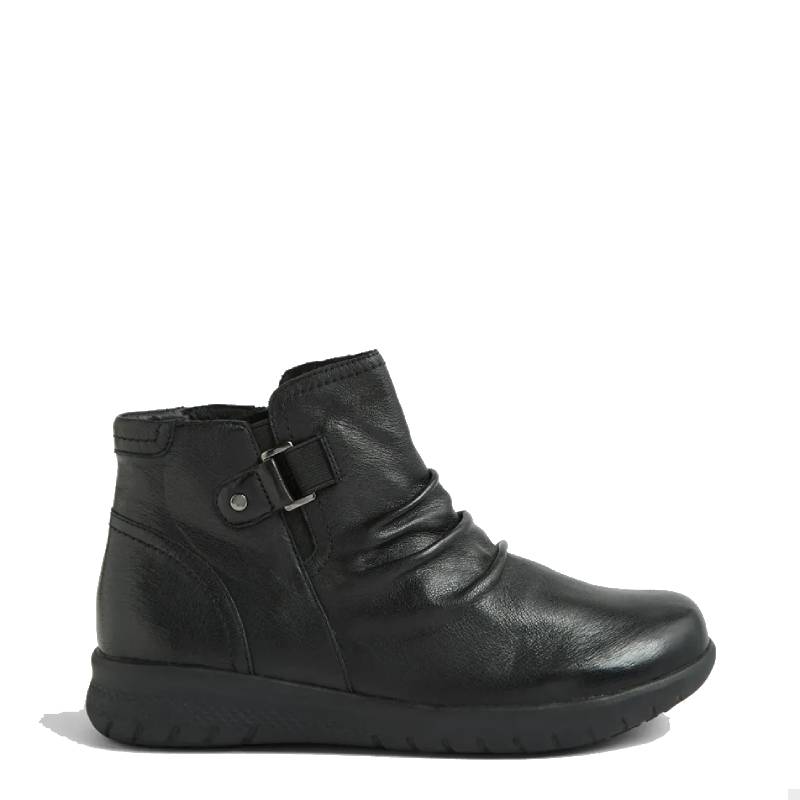 Ziera Solei black zip boot extra wide