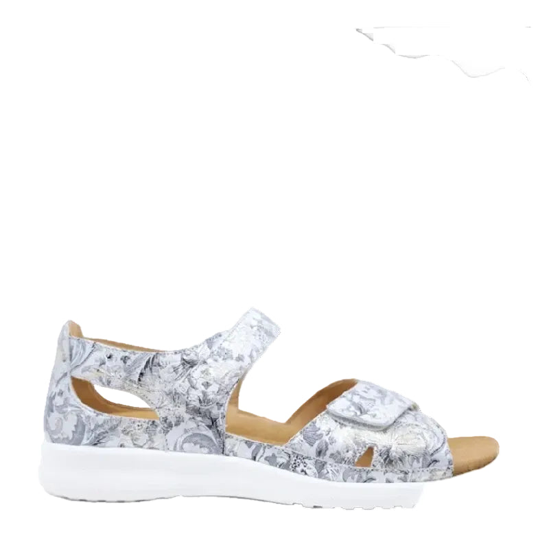 ziera bronn silver fireworks womens wide sandal