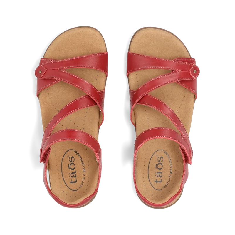 taos bigtime red womens sandal