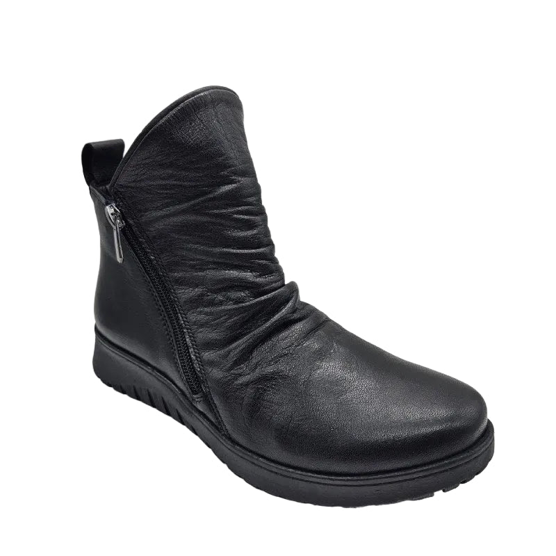 cabello express black womens leather zip boot